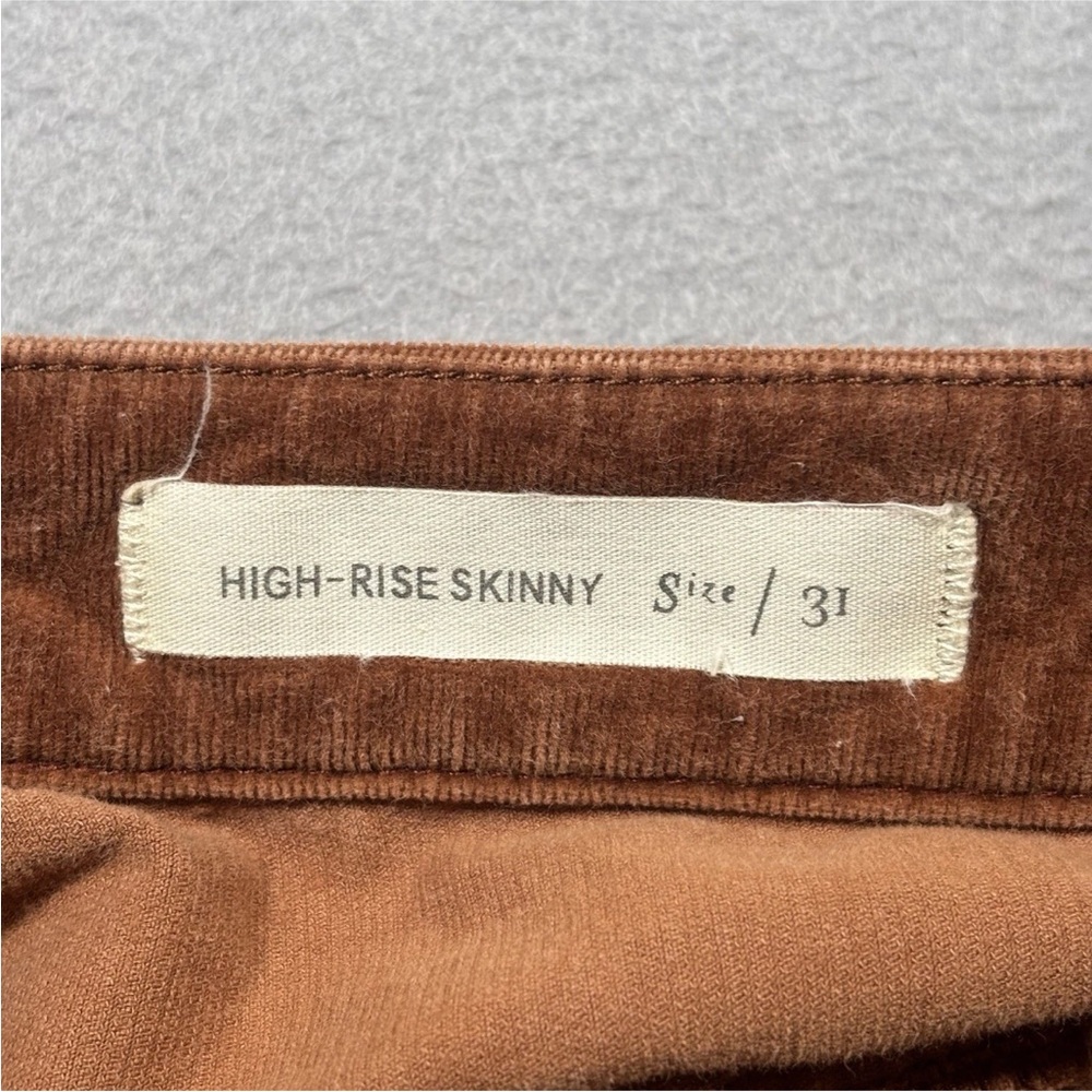 Pilcro By Anthropologie Pants Women’s 31 Brown Corduroy High Rise Skinny Preppy - Picture 6 of 12